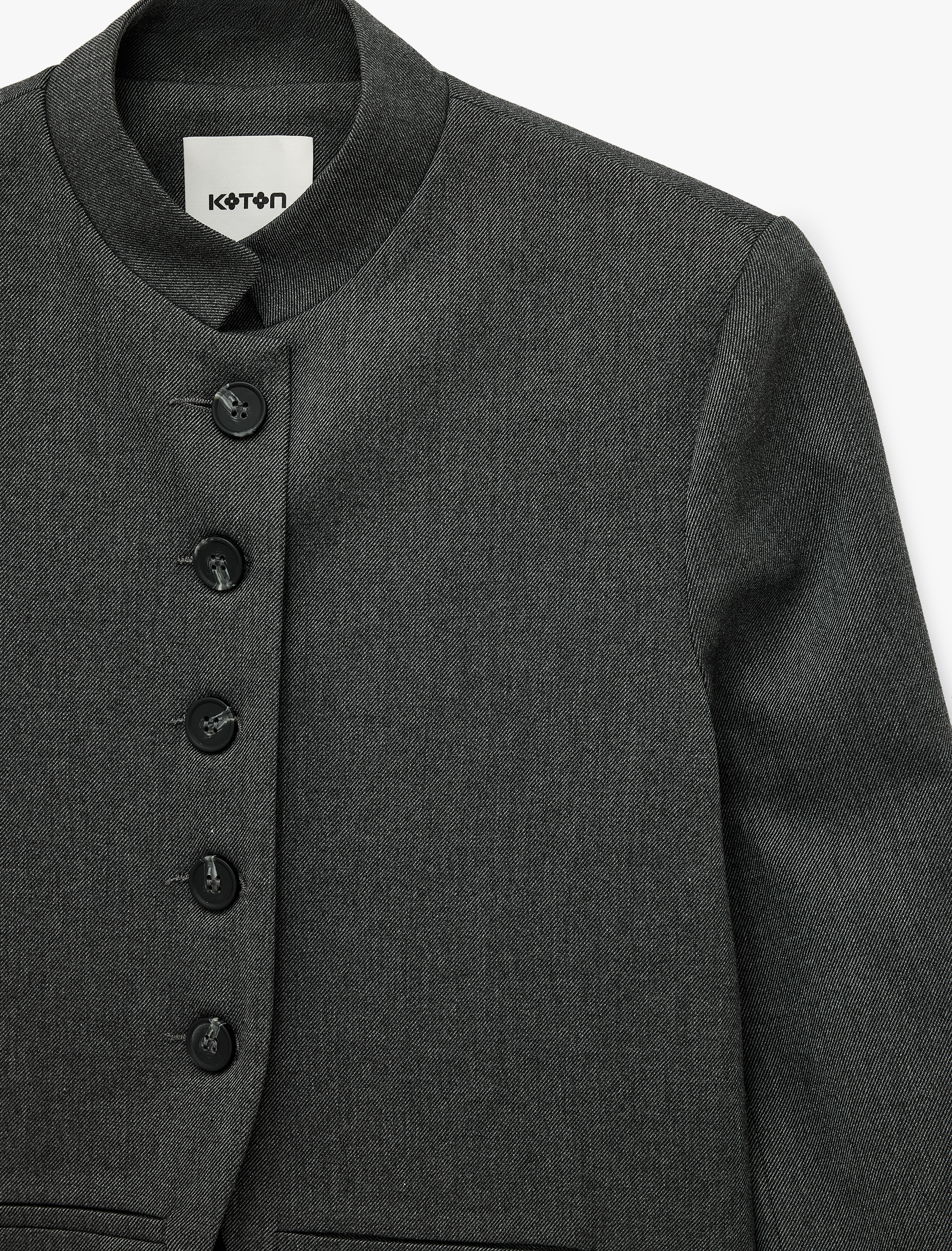   Koton X Selected by Şahika Ercümen -  Slim Fit Cepli Uzun Kollu Mandarin Yaka Ceket