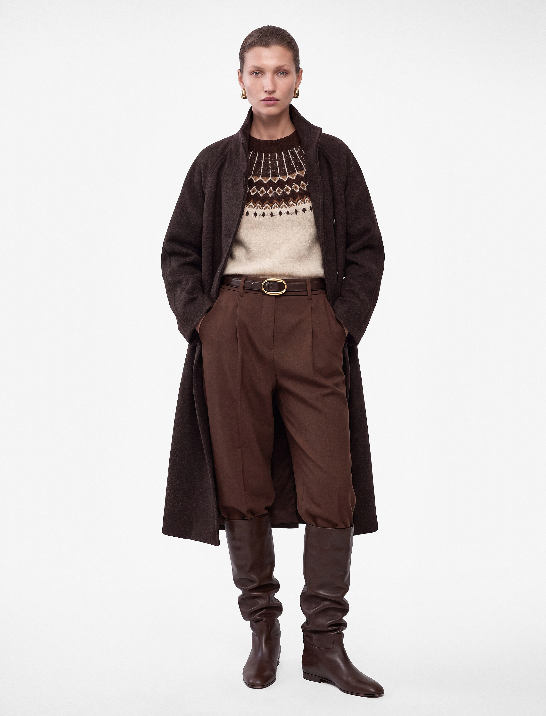   Koton X Selected by Şahika Ercümen - Cepli Havuç Kesim Pileli Kumaş Pantolon