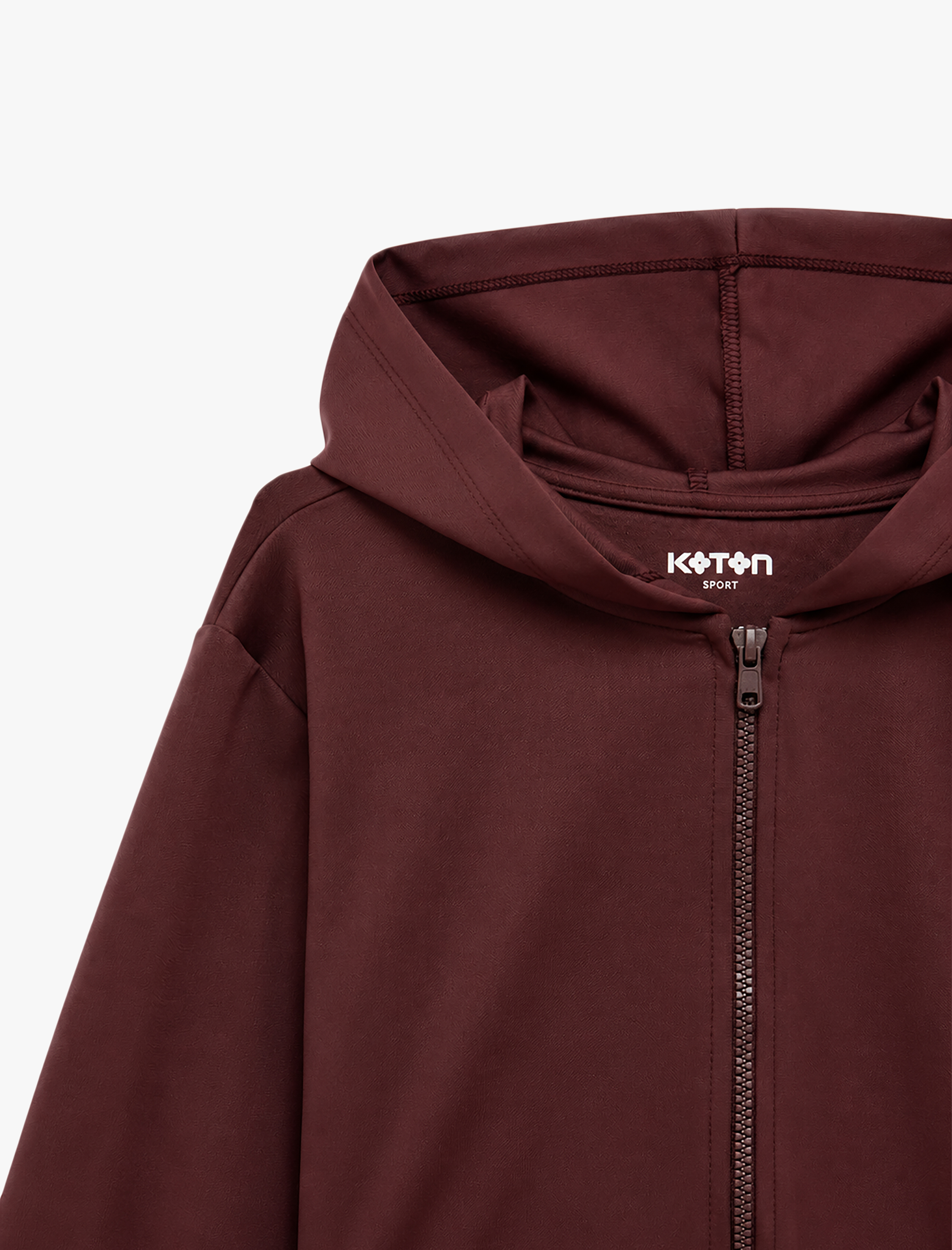   Slim Fit Uzun Kollu Kapüşonlu Fermuarlı Spor Sweatshirt