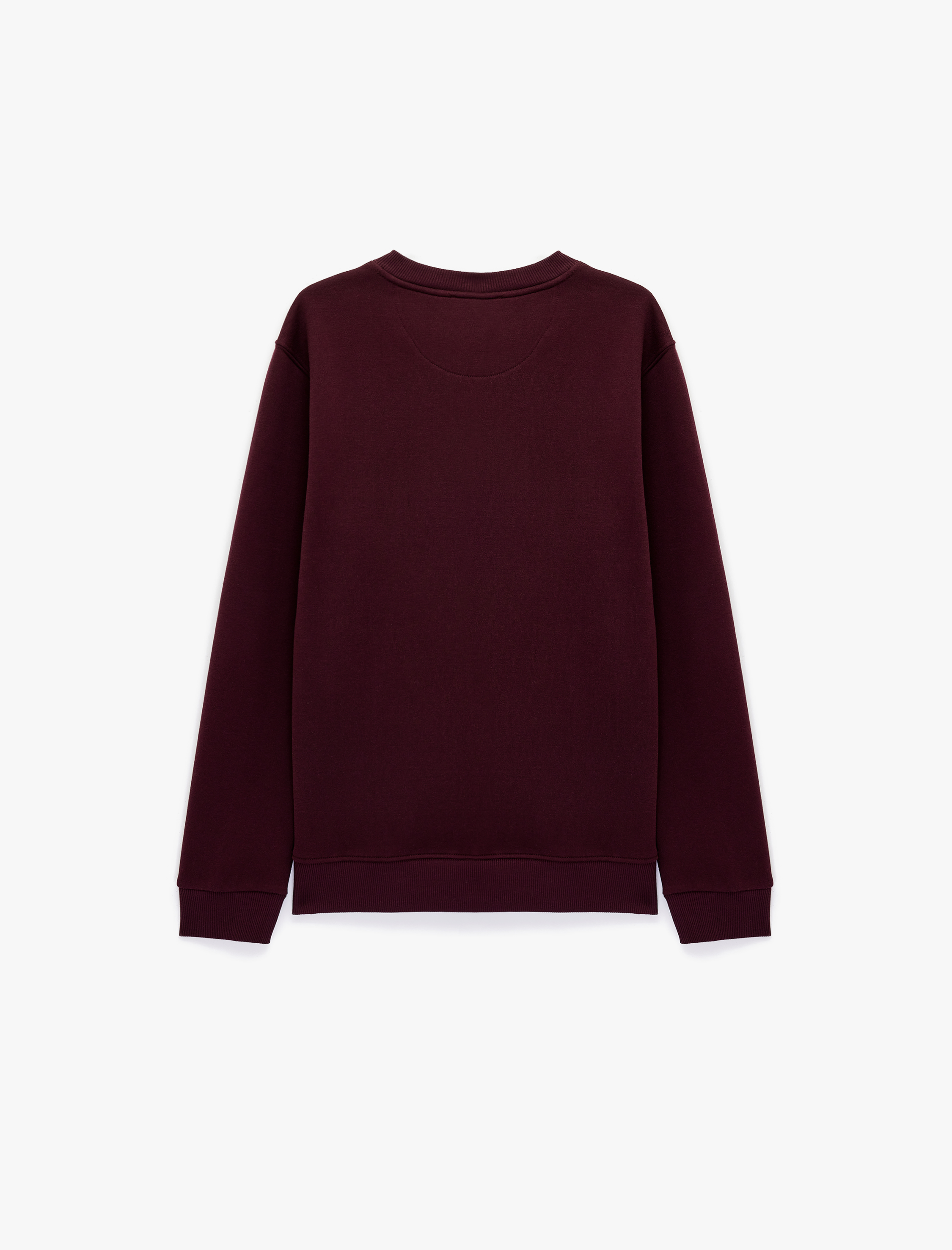   Uzun Kollu Üç İplik Şardonlu Bisiklet Yaka Baskılı Sweatshirt