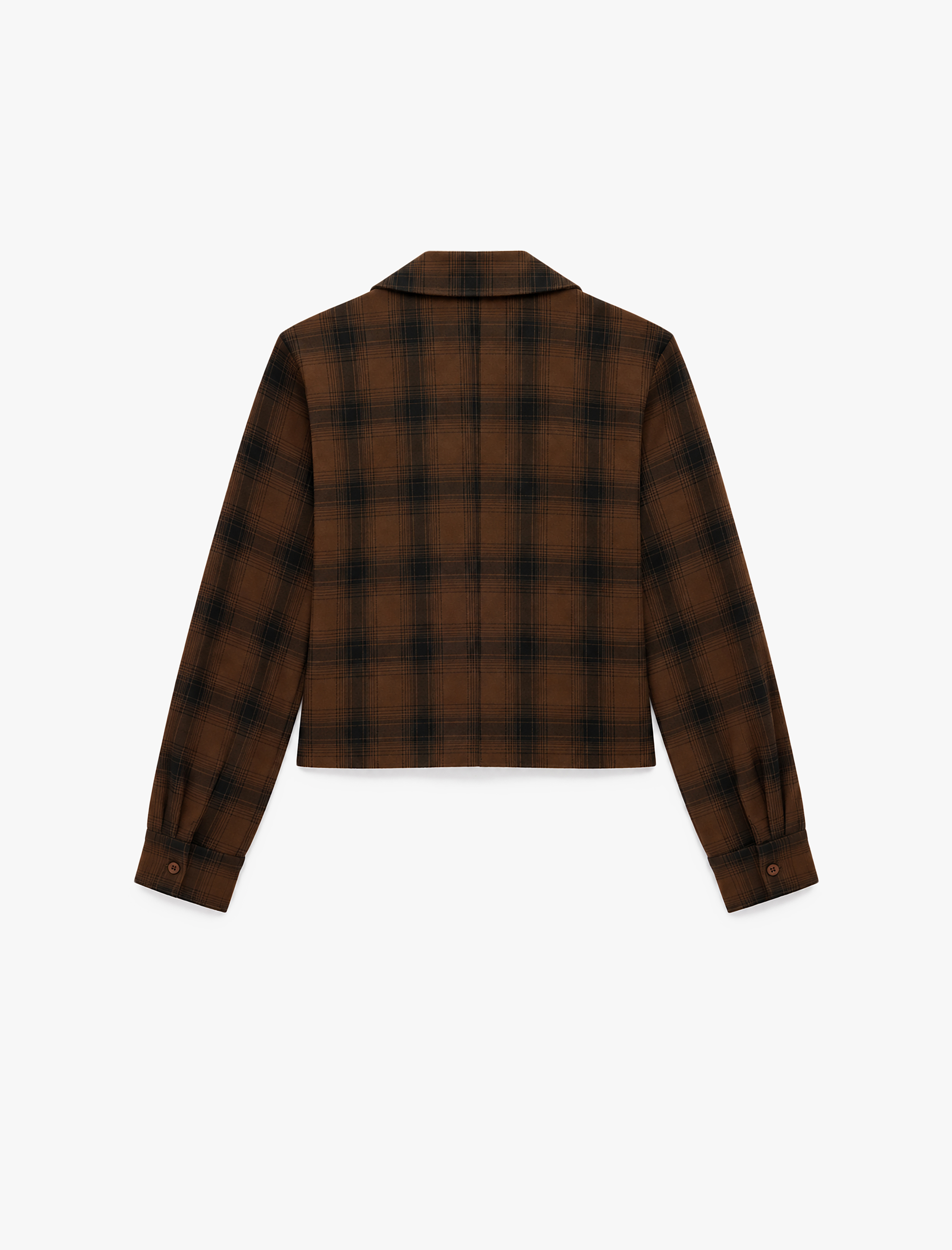   Asimetrik Kruvaze Ekose Gömlek Slim Fit Uzun Kollu Klasik Yaka