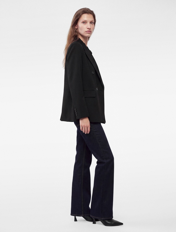  Slim Kesim Cepli Uzun Kollu Klasik Yaka Kruvaze Blazer Ceket