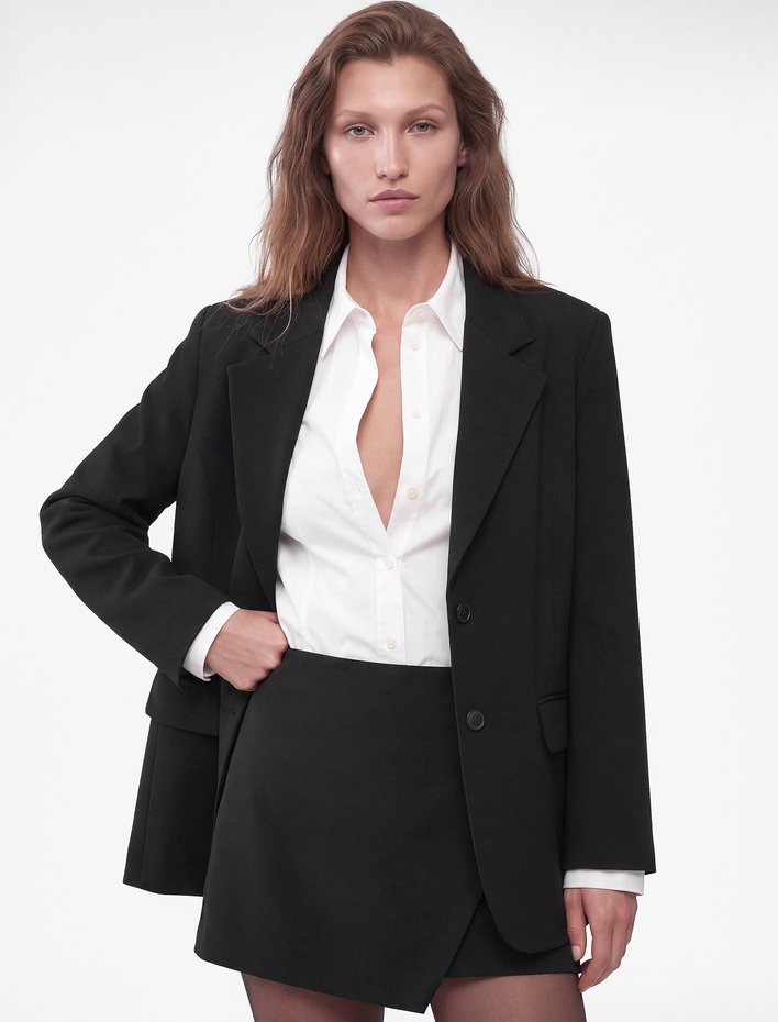  Koton X Sibil Çetinkaya - Slim Fit Mini Kruvaze Şort Etek