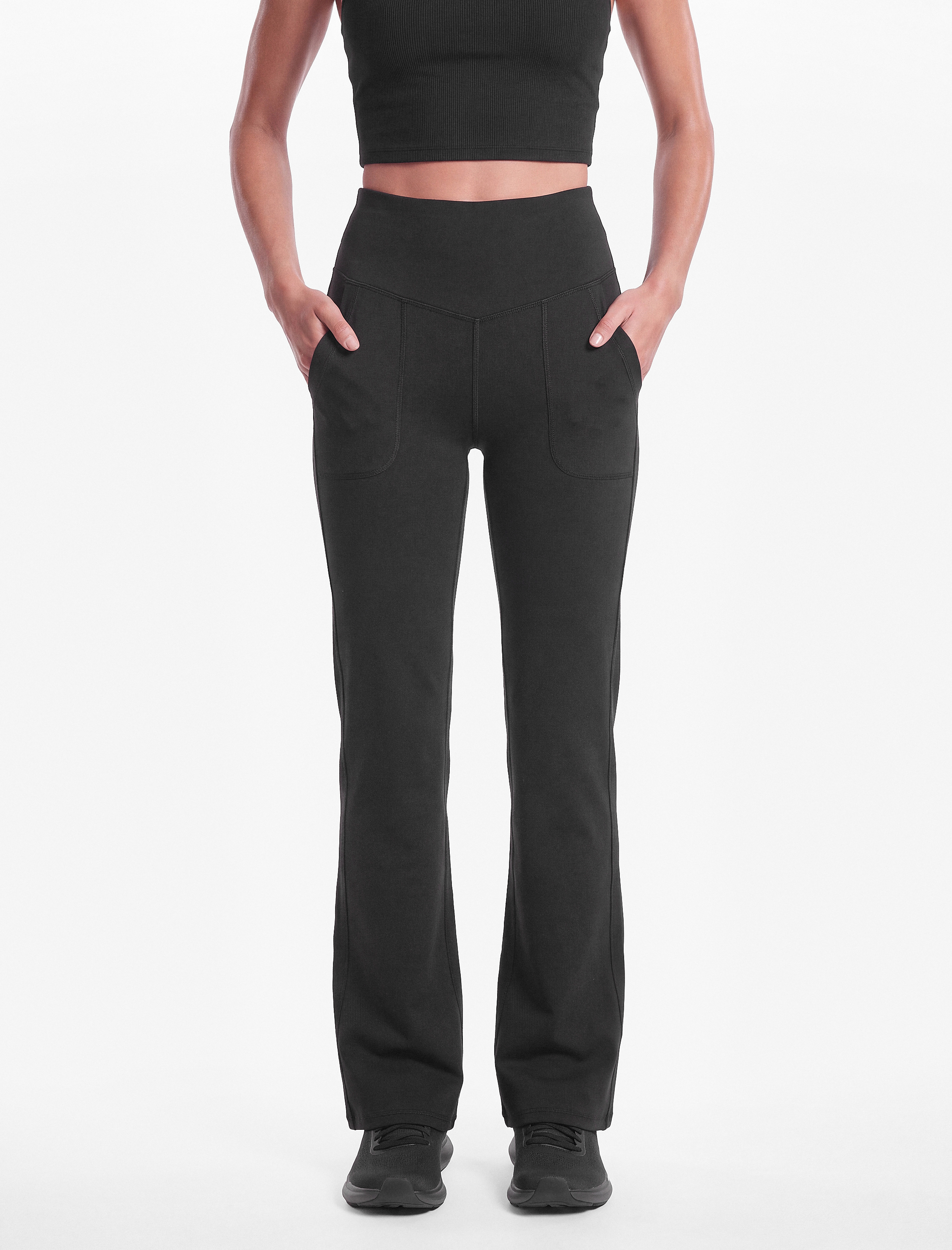   Yüksek Bel Cepli Dikiş Detaylı Slim Fit Spor Eşofman Altı