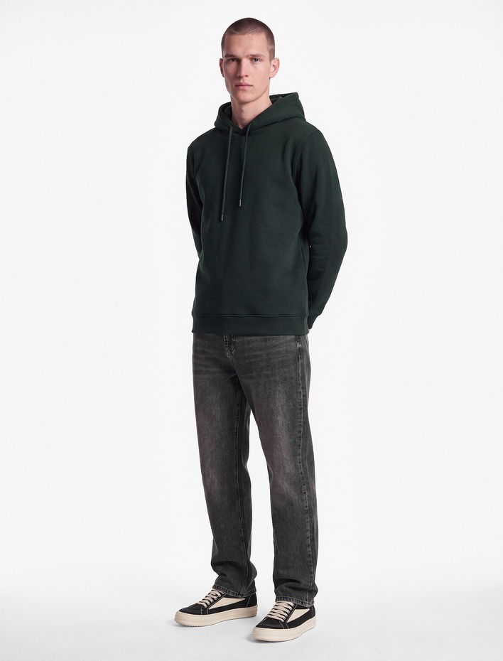  Şardonlu Uzun Kollu Basic Kapşonlu Sweatshirt