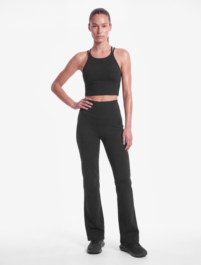  Yüksek Bel Cepli Dikiş Detaylı Slim Fit Spor Eşofman Altı