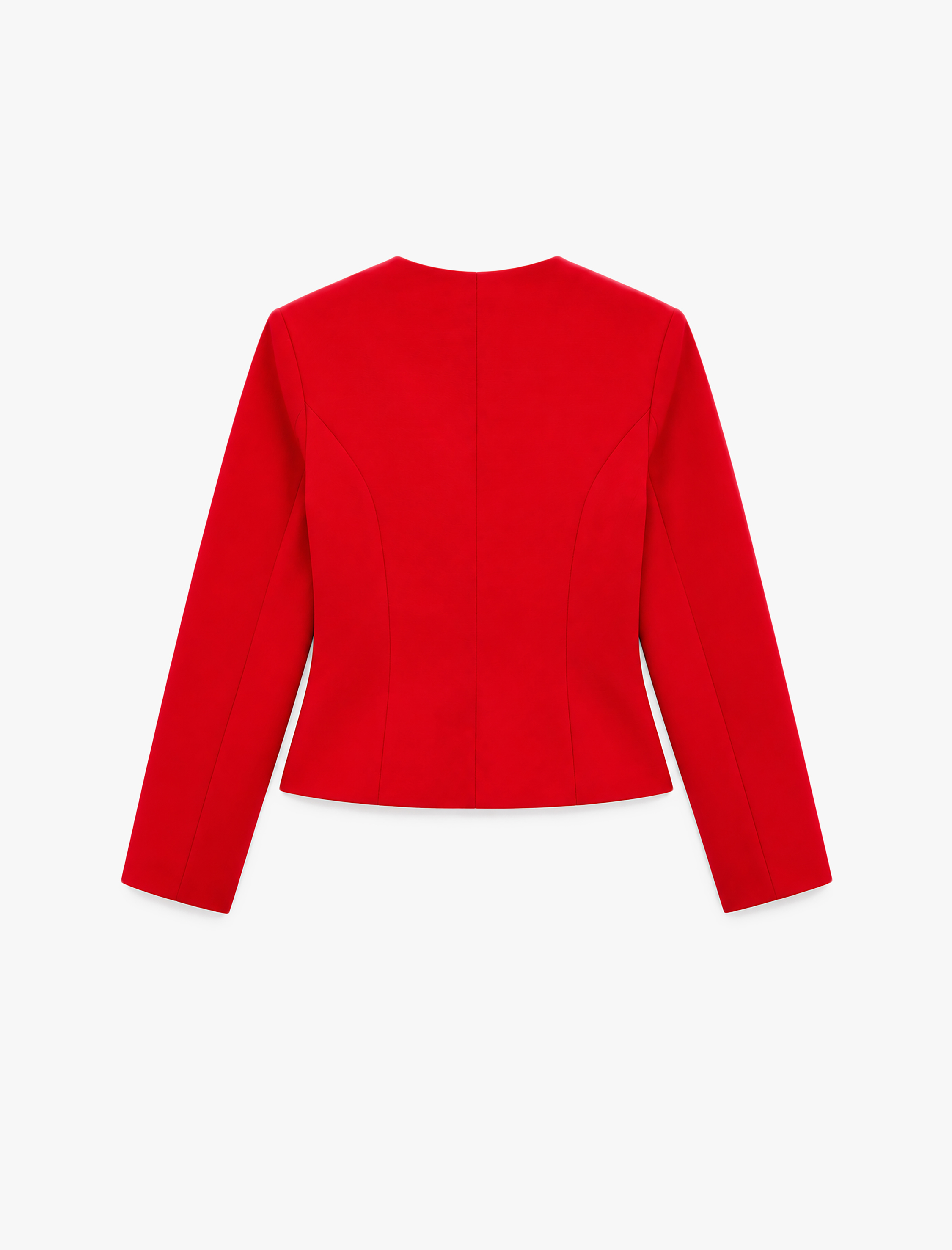   Koton X Sibil Çetinkaya - Düğmeli Belden Oturtmalı V Yaka Ceket Slim Fit Krep Kumaş