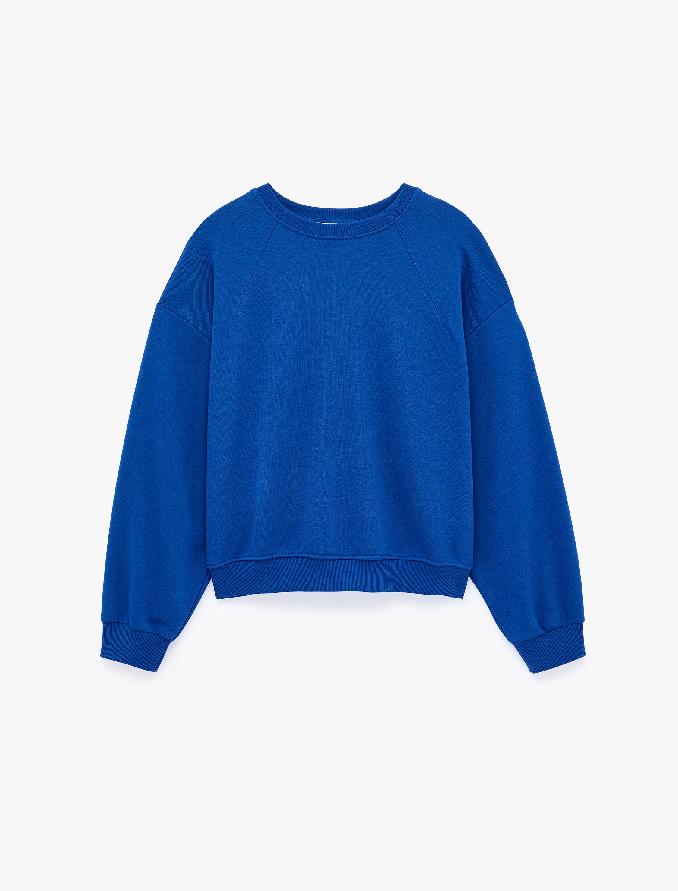  Regular Fit Üç İplik Şardonlu Uzun Kollu Bisiklet Yaka Basic Sweatshirt