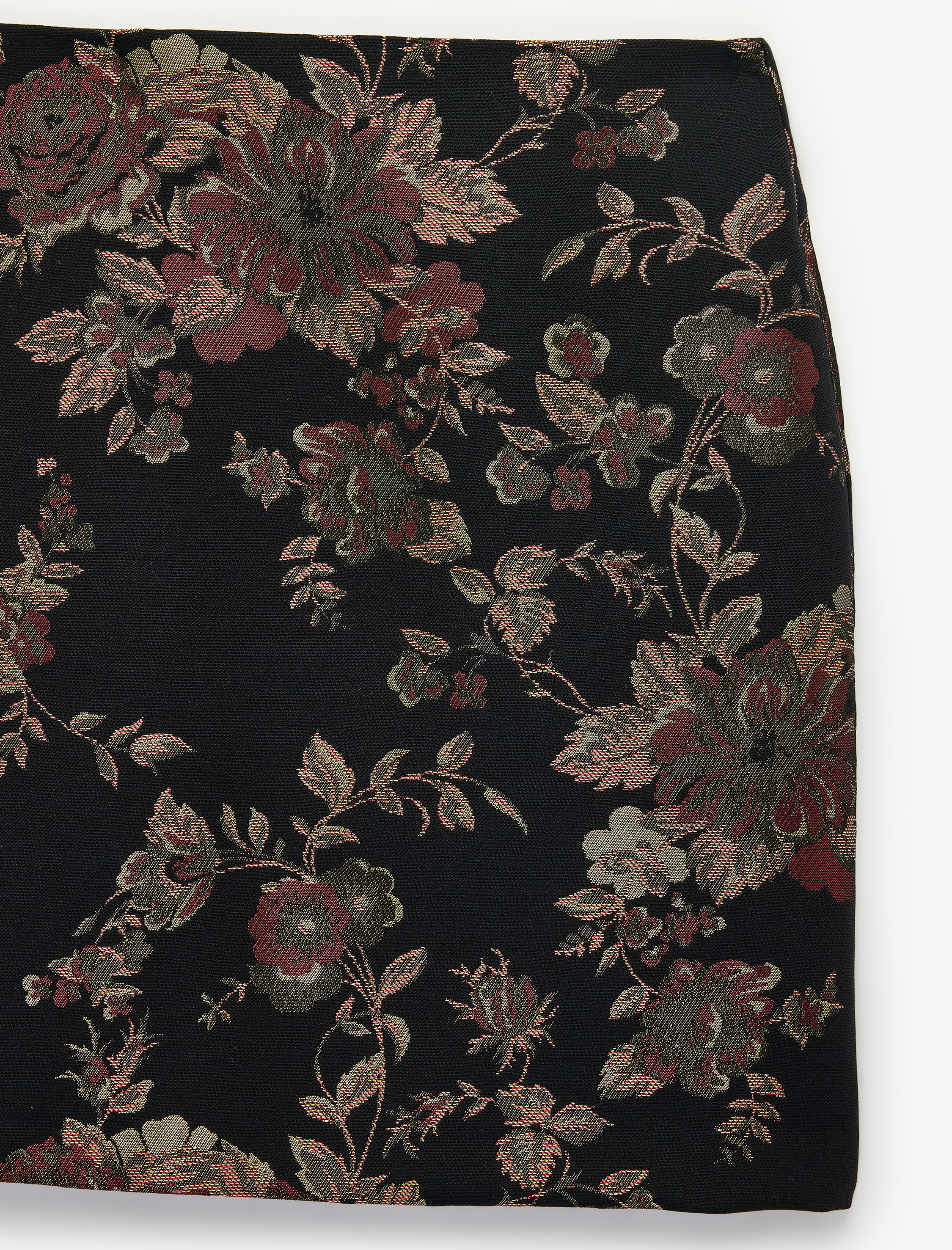   Koton X Sibil Çetinkaya - Slim Fit Jakarlı Çiçek Desenli Mini Etek