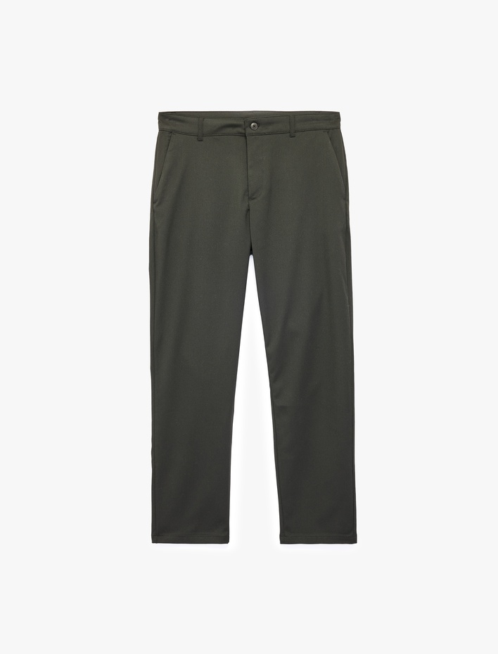  Cepli Düğmeli Slim Fit Gabardin Pantolon