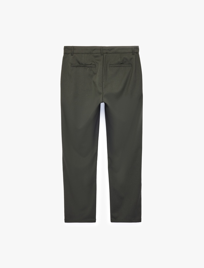  Cepli Düğmeli Slim Fit Gabardin Pantolon
