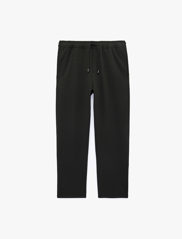  Viskon Karışımlı Cepli Beli Lastikli Bağcıklı Slim Fit Pantolon