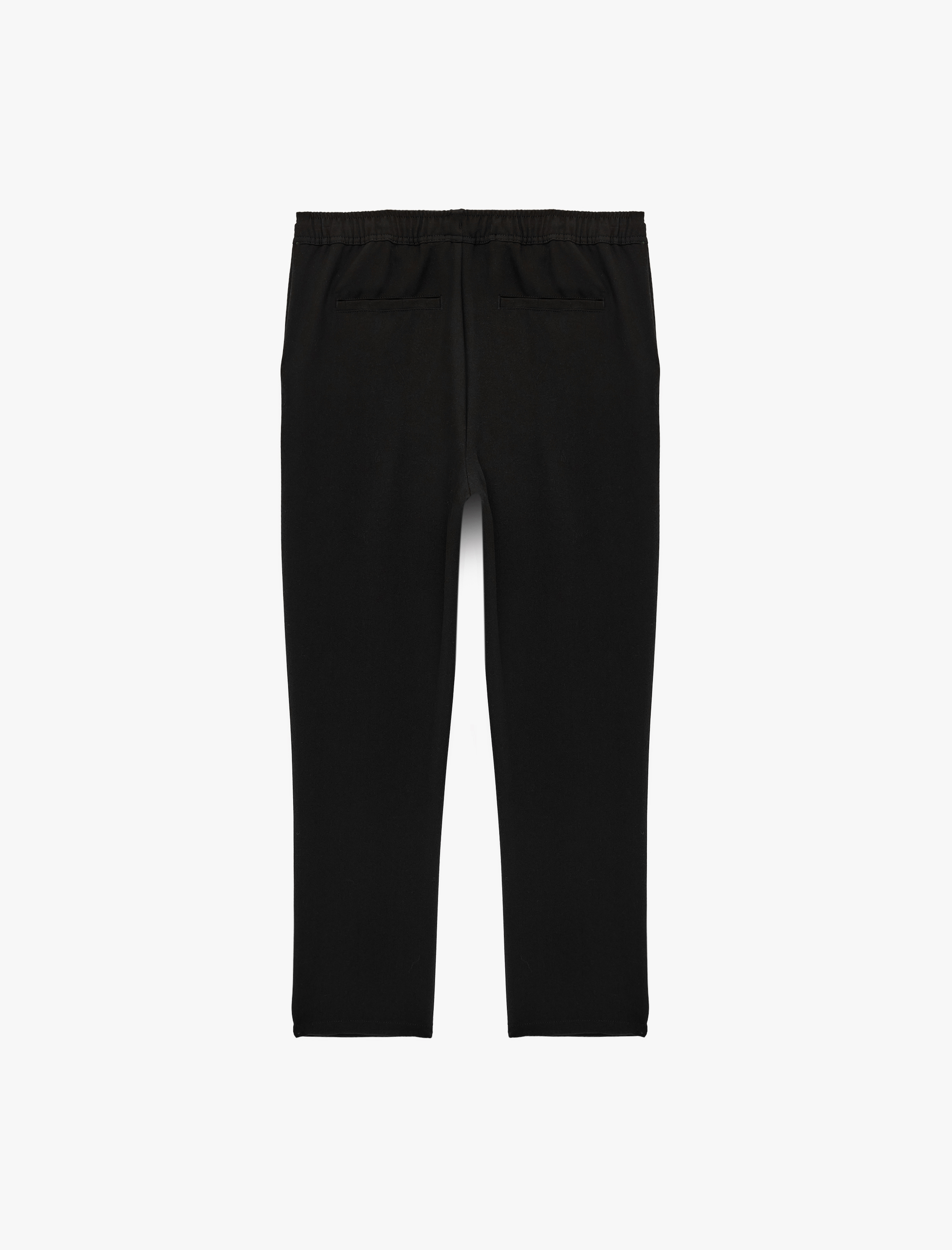   Viskon Karışımlı Cepli Slim Fit Beli Lastikli Bağcıklı Pantolon