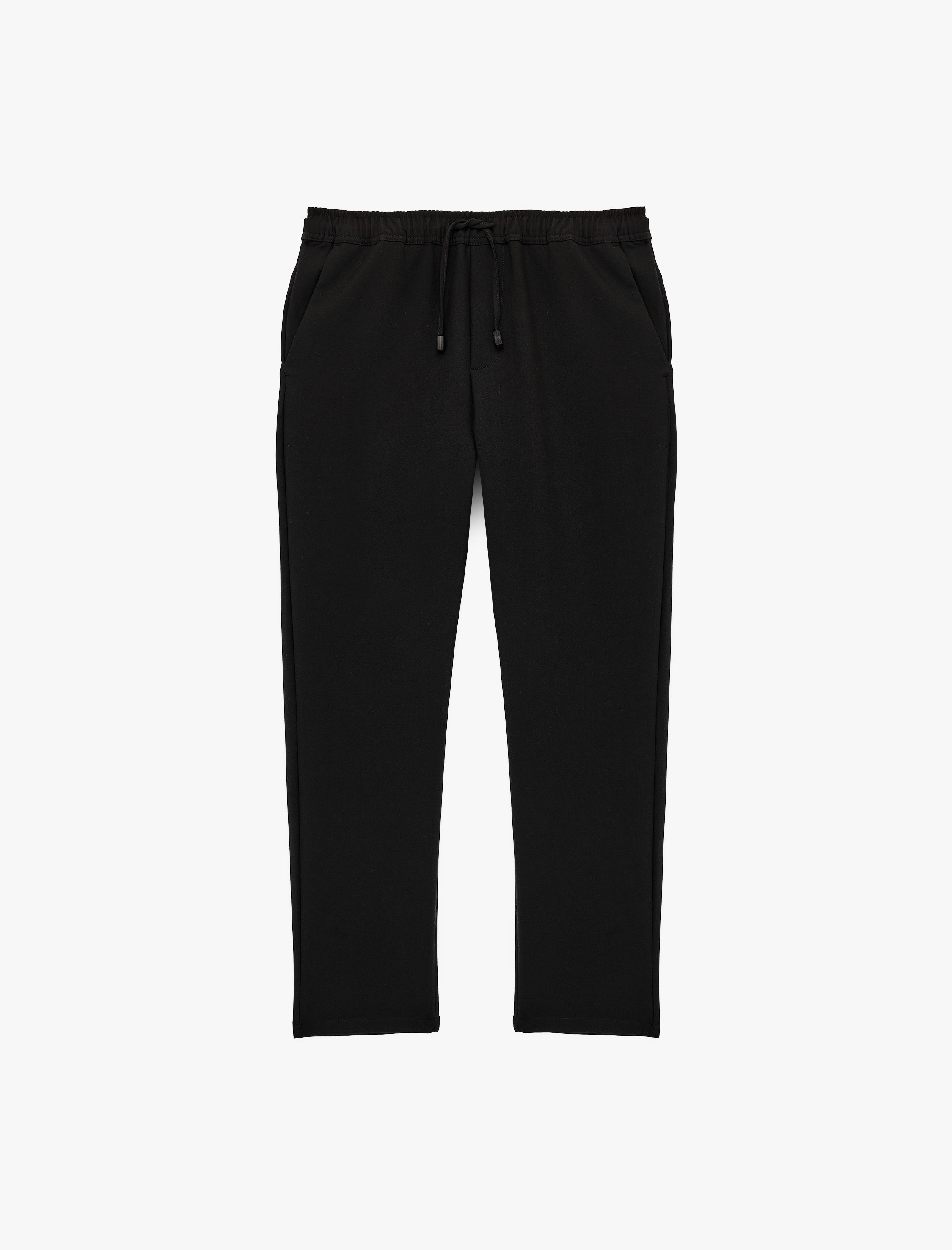   Viskon Karışımlı Cepli Slim Fit Beli Lastikli Bağcıklı Pantolon
