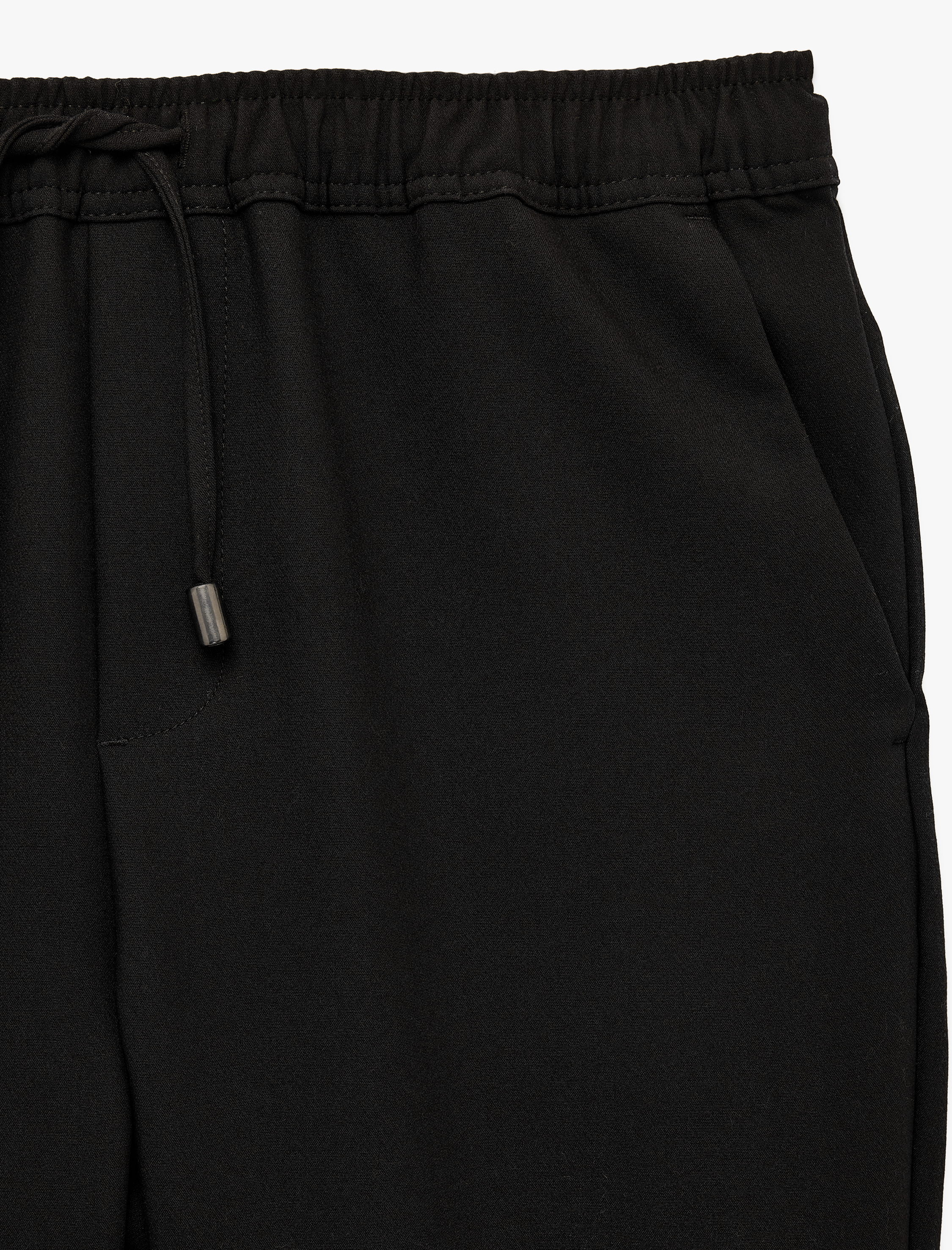   Viskon Karışımlı Cepli Slim Fit Beli Lastikli Bağcıklı Pantolon