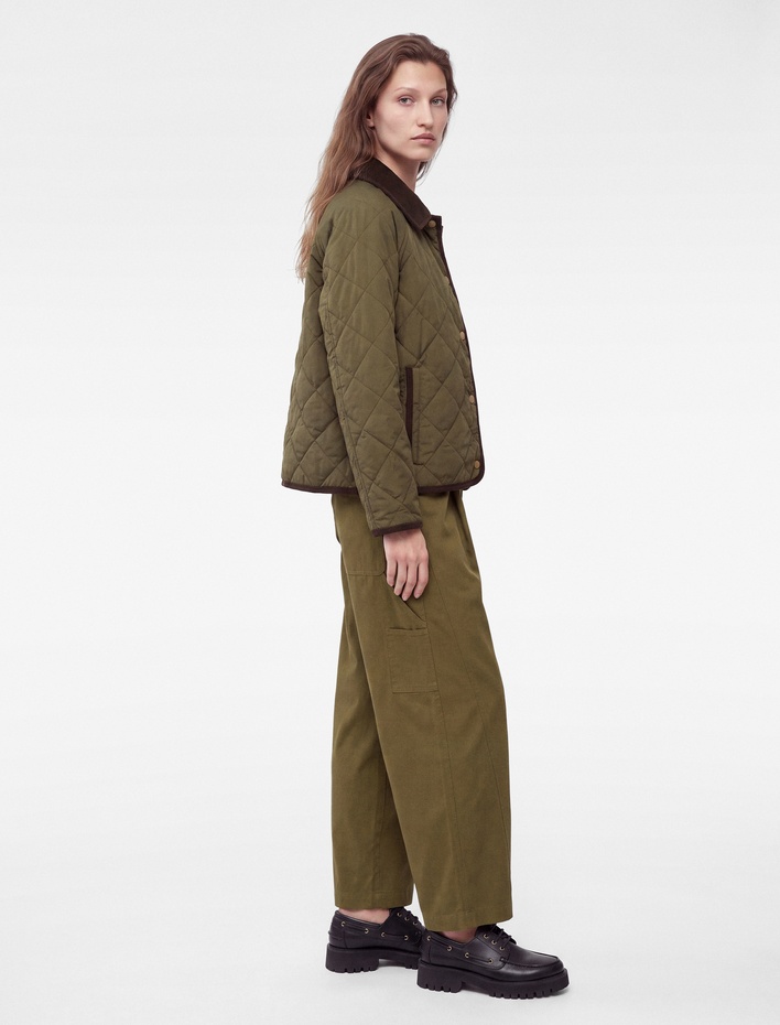  Kemerli Kargo Cepli Gabardin Barrel Pantolon